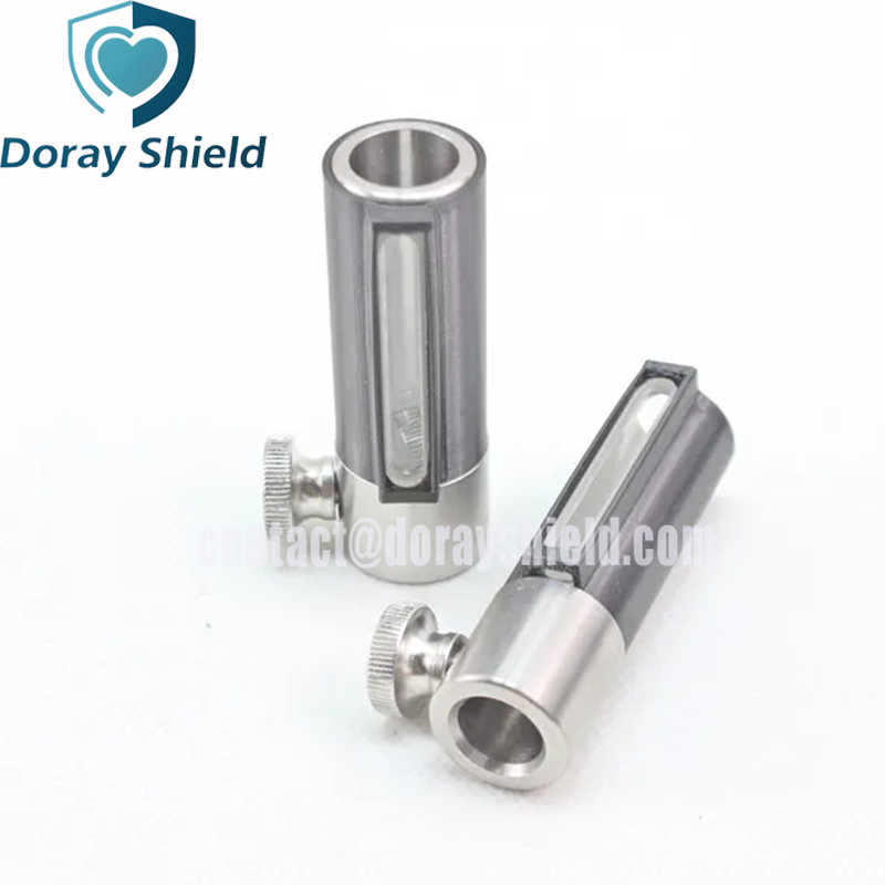 Thumbscrew Tungsten Syringe Shield