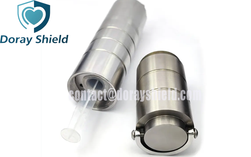 Thumbscrew Tungsten Syringe Shield