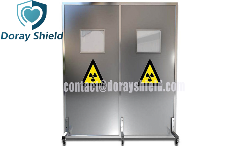 Mobile PET Lead Protection Barrier with Glass
