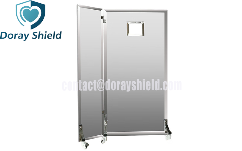 Mobile PET Lead Protection Barrier with Glass