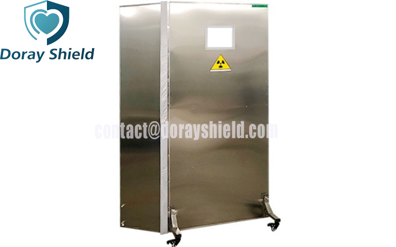Mobile PET Lead Protection Barrier with Glass