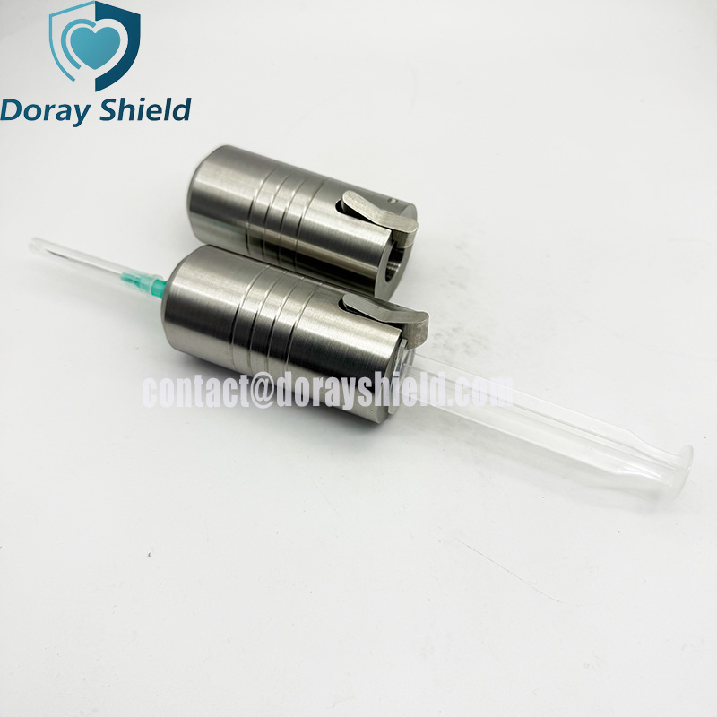 8mm Thick Tungsten Clip-lock Syringe Shield