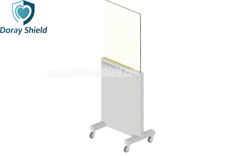 Adjustable Height X-ray Mobile Protective Shield
