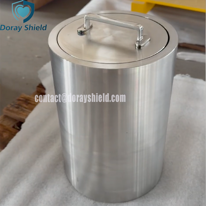 Shielded Stainless Steel Lead Waste Container