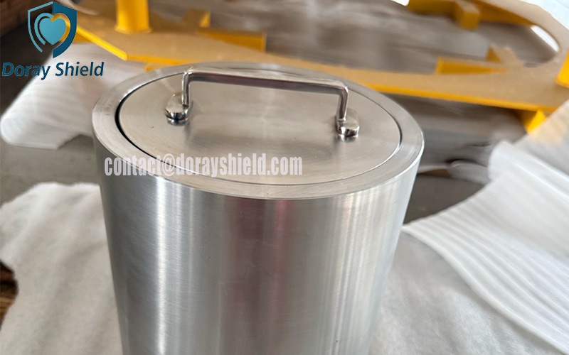 Shielded Stainless Steel Lead Waste Container