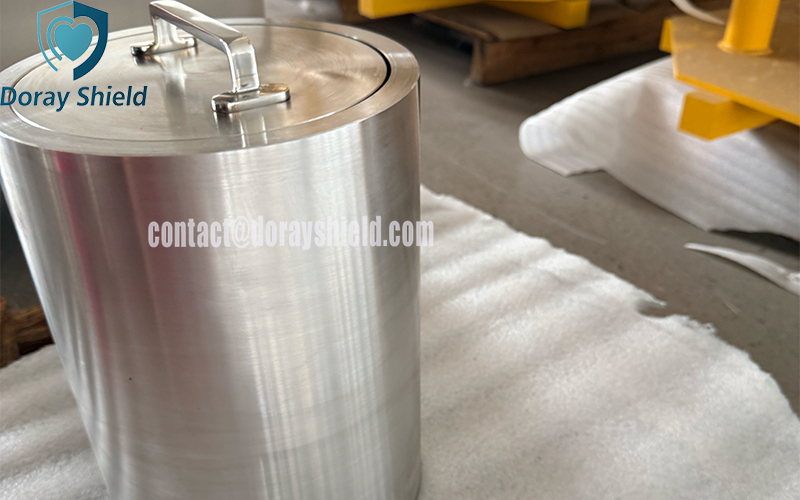 Shielded Stainless Steel Lead Waste Container