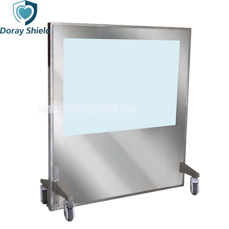 Mobile X-ray Barrier With Panoramic Shield Glass Width 100cm