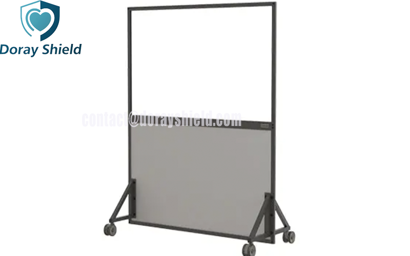 Mobile X-ray Barrier With Panoramic Shield Glass Width 100cm