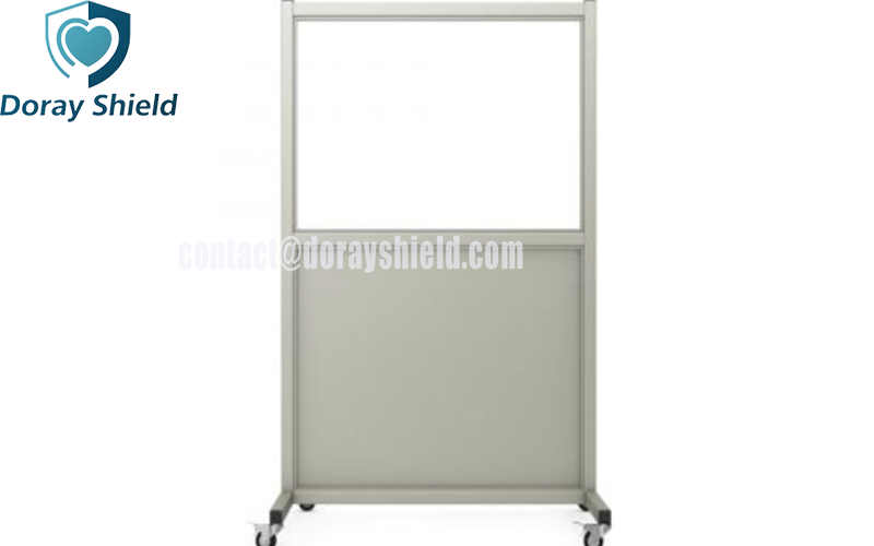 Mobile X-ray Barrier With Panoramic Shield Glass Width 100cm