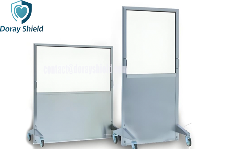 Mobile X-ray Barrier With Panoramic Shield Glass Width 100cm
